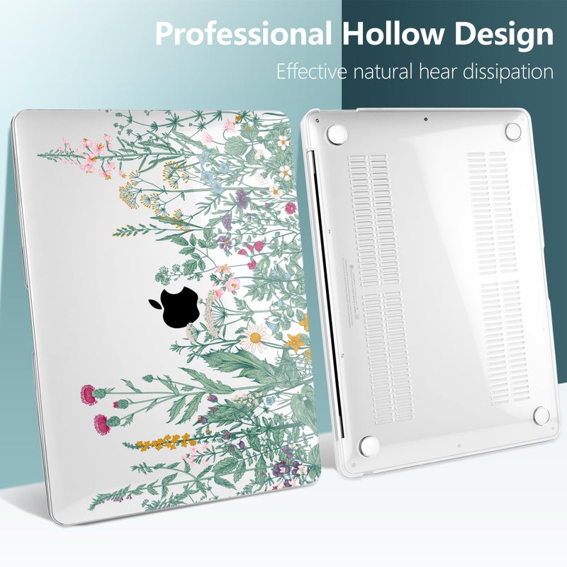 TWOLSKOO Botanical Illustration Engraving Style Hrad Shell Case Cover and Keyboard Skin Screen Protector for MacBook Air 13 inch 2018-2021 Model A2337 M1 A2179 A1932 with Retina Display - Image 5
